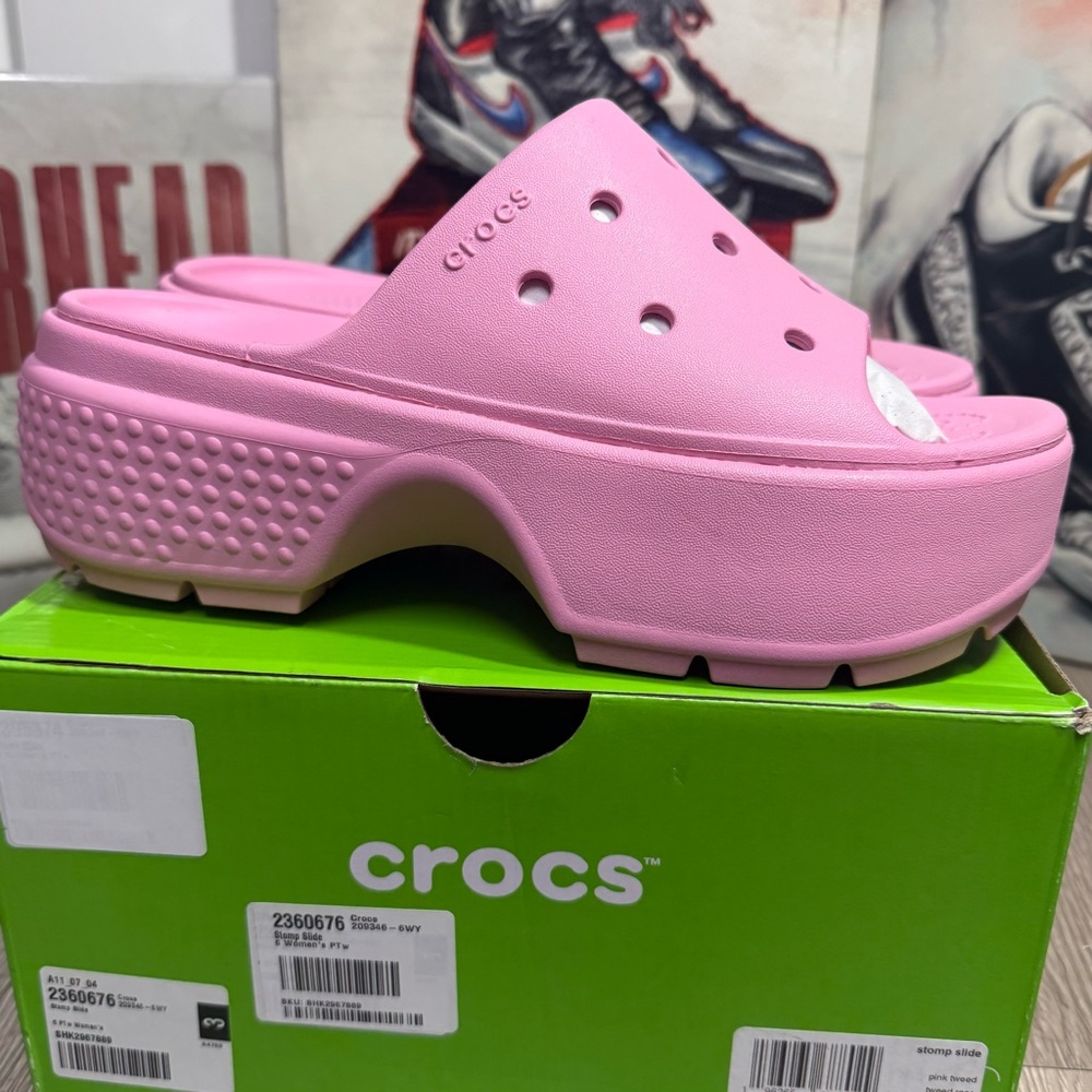 CROCS Bubblegum Pink Platform Mules